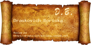 Draskovich Boriska névjegykártya